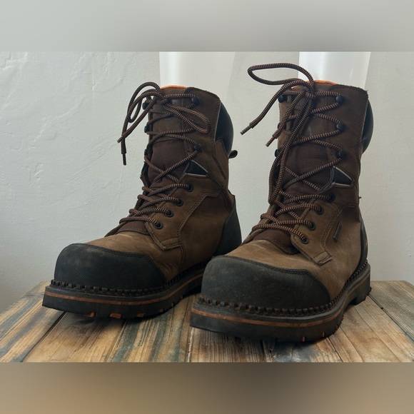 Ridgecut RCT002TS Brown Leather Steel Toe Work Boots Men's Size 8.5 M - Picture 1 of 9